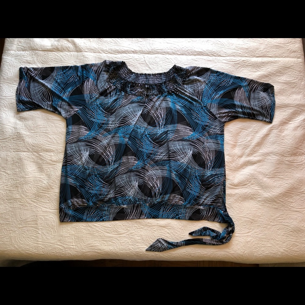 Maggie Barnes swirl design blouse / size 4XL - Picture 2 of 6